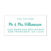 Green Script Future Mr. Wedding Rücksendeadresse Permastempel (Design)