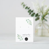 Green Script Jewelry Logo Ohrring Display Visitenkarte (Stehend Vorderseite)