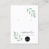 Green Script Jewelry Logo Ohrring Display Visitenkarte (Vorderseite)