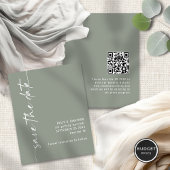 Green Script QR Wedding Save the Date