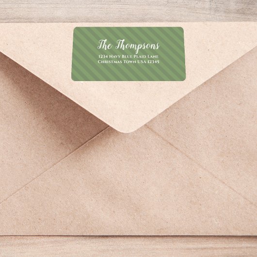 Green Script Rücksendeadresse Holiday Adressaufkleber