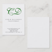 Green Script White Contemporary Business Card Visitenkarte (Vorne/Hinten)