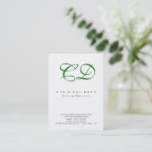 Green Script White Contemporary Business Card Visitenkarte (Stehend Vorderseite)