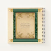 Green Scroll Foto Budget Quinceñera Gästebuch Notizblock (Rückseite)