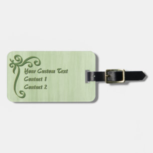 Green Scroll mit eigenem Text mit Goldakzent Gepäckanhänger