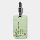 Green Scroll mit eigenem Text mit Goldakzent Gepäckanhänger (Vorderseite vertikal)