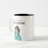Green Scrubs Danke, Nurse Personalisiert Zweifarbige Tasse (Vorderseite Links)