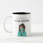 Green Scrubs Danke, Nurse Personalisiert Zweifarbige Tasse (Links)