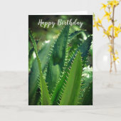 Green Sea Leaf Garden Pflanze Happy Birthday Karte (Gelbe Blume)