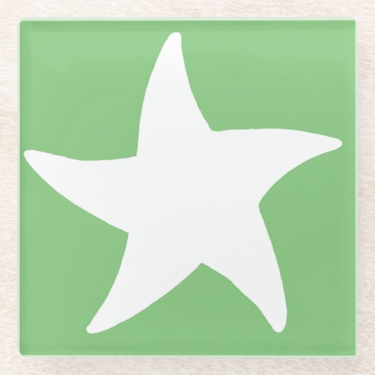 Green Sea Star Glass Untersetzer (Vorderseite)