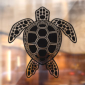 Green Sea Turtle Design - Schwarz Fensteraufkleber (Blatt 2)
