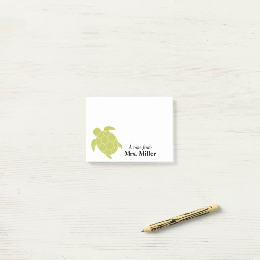 Green Sea Turtle Personalisiert Post-it Klebezettel (Auf Schreibtisch)