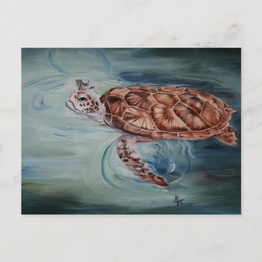 Green Sea Turtle Post Card Postkarte (Vorderseite)