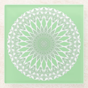 Green Seafoam Tristyns Mandala Glasuntersetzer