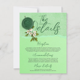 Green Seal Wedding Details Card Einladung