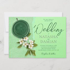 Green Seal Wedding Invitation Einladung