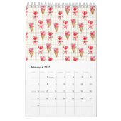 Green Seamless Floral Muster Kalender (Feb 2027)