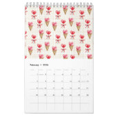 Green Seamless Floral Muster Kalender (Feb 2026)