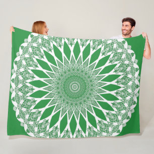 Green Seaweed Tristyns Mandala Fleecedecke