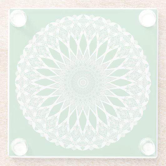 Green Seaweed Tristyns Mandala Glasuntersetzer (Rückseite)