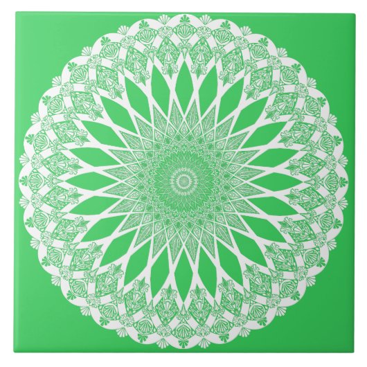 Green Seedling Tristyns Mandala Fliese (Vorderseite)