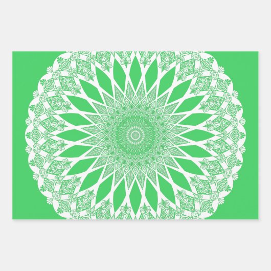 Green Seedling Tristyns Mandala Geschenkpapier Set (Vorderseite)