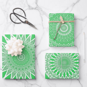 Green Seedling Tristyns Mandala Geschenkpapier Set