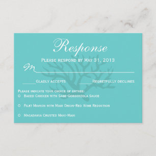 Green Seepferd Hochzeiten RSVP Response Cards Karte