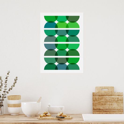 Green Semi Circles Poster (Küche)