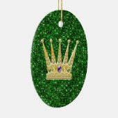 Green Sequin Effect Ornament mit Mardi Gras Crowns (Rechts)