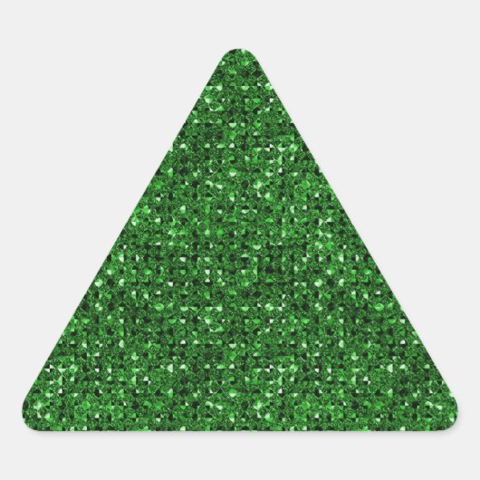 Green Sequin Effect Triangle Aufkleber (Vorderseite)