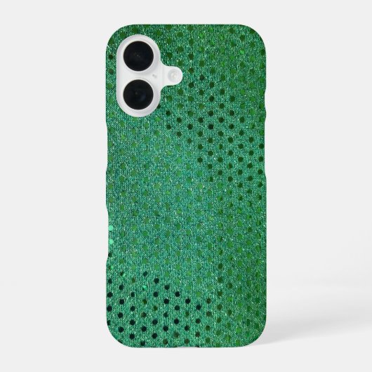Green Sequin Shimmer iPhone 16 Hülle (Rückseite)