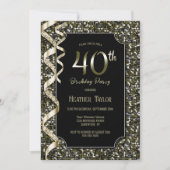 Green Sequins 40. Geburtstags-Party Einladung (Vorderseite)