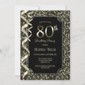 Green Sequins 80. Geburtstagsparty Einladung (Vorderseite)