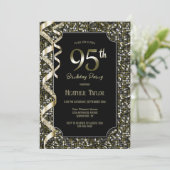 Green Sequins 95. Geburtstagsparty Einladung (Stehend Vorderseite)