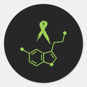 Green Serotonin Tape Mental Health Beach Bewusstse Runder Aufkleber