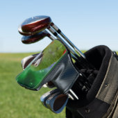 Green Severe Macaw Parrot Bird Art Golf Headcover (In Situ)