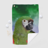 Green Severe Macaw Parrot Bird Art Golfhandtuch (Insitu)