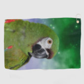 Green Severe Macaw Parrot Bird Art Golfhandtuch (Horizontal)