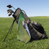 Green Severe Macaw Parrot Bird Art Golfhandtuch (Gras)