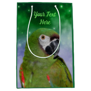 Green Severe Macaw Parrot Personalisiert Mittlere Geschenktüte