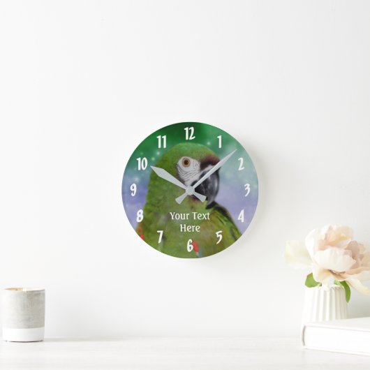 Green Severe Macaw Parrot Runde Wanduhr (Zuhause)