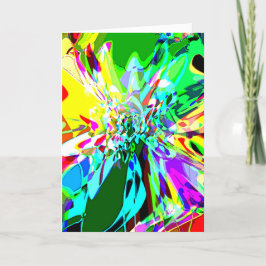 Green Shades Yellow Aqua Pink Blume Motif Karte