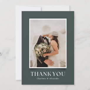 Green Shadow Effect Foto Hochzeit Danke CARD Einladung