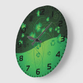 Green Shamrock Clover St Patrick’s Day Luck Große Wanduhr (Winkel)