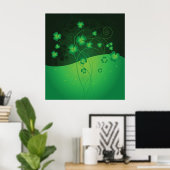 Green Shamrock Clover St Patrick’s Day Luck Poster (Heimbüro)