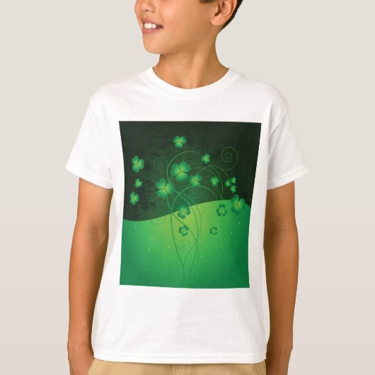 Green Shamrock Clover St Patrick’s Day Luck T-Shirt (Vorderseite)