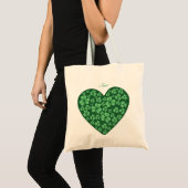 Green Shamrock heart Irish Tragetasche (Vorderseite (Produkt))