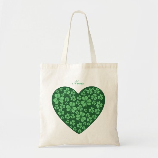 Green Shamrock heart Irish Tragetasche (Vorne)