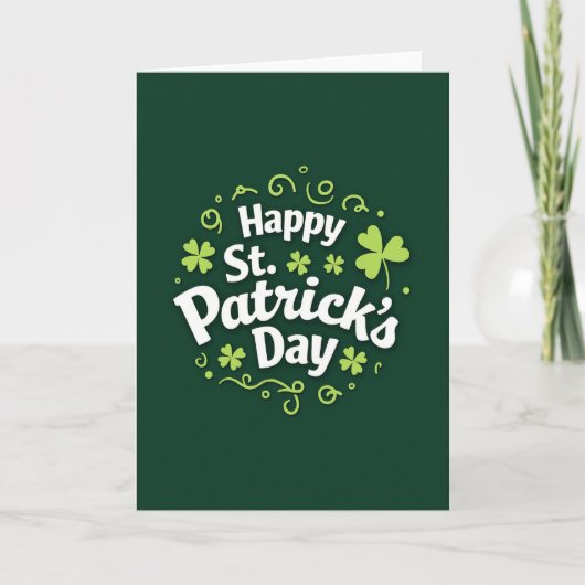 Green Shamrock Pattern Day Card Karte (Vorderseite)